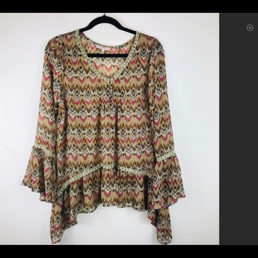 BLU-PEPPER Vintage Flounce Blouse- Medium